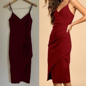 All This Appeal Burgundy Bodycon Midi Dress